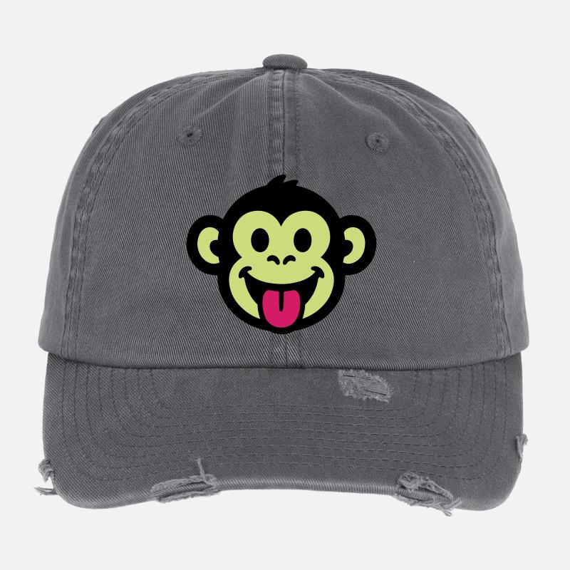 Singe Drôle Bande Dessinée Casquette vintage effet usé Flexfit