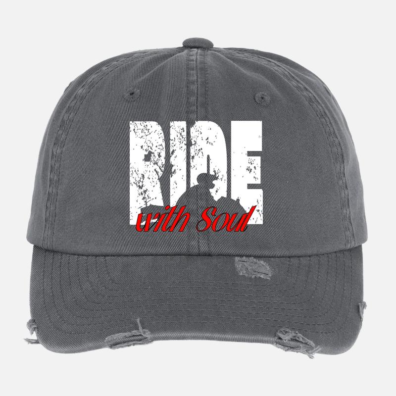 Für Biker - RideWithSoul Flexfit Vintage Destroyed Cap