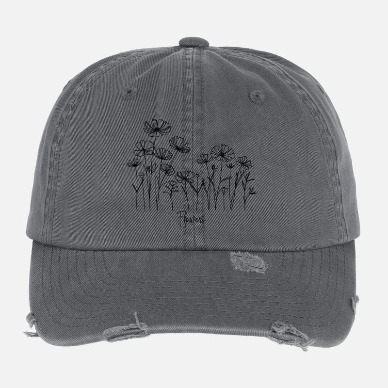 Fleur Casquette vintage effet usé Flexfit