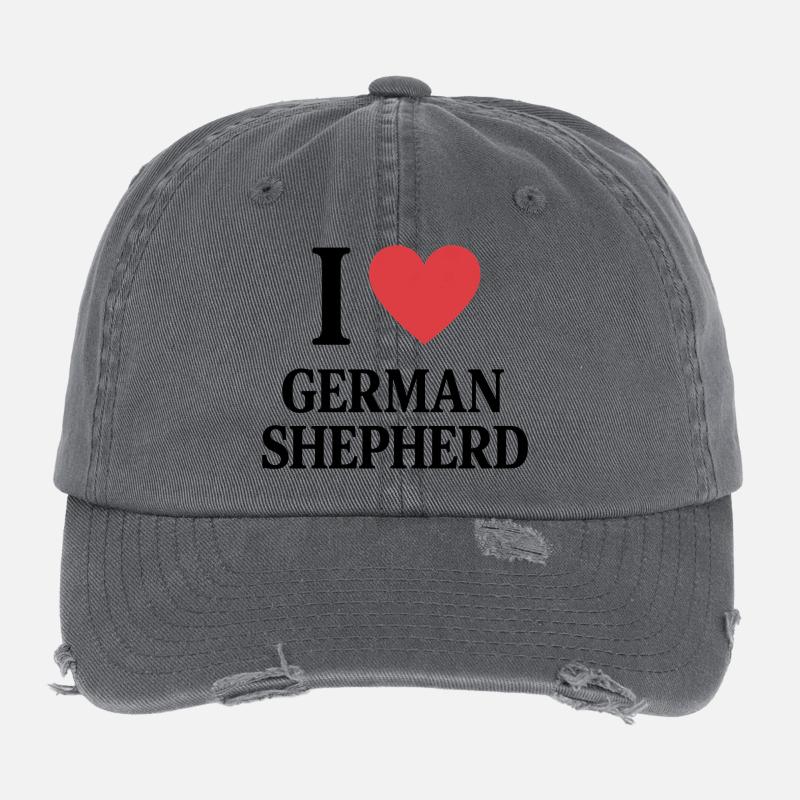 I ❤️ GERMAN SHEPHERD Flexfit Vintage Destroyed Cap