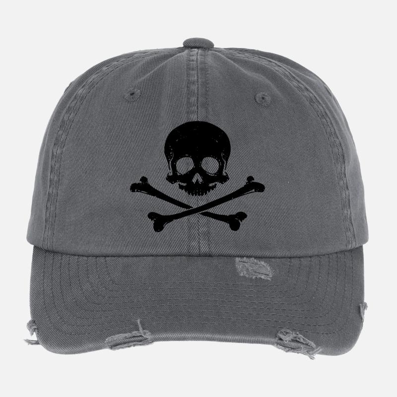 Skull and Bones Flexfit Vintage Destroyed Cap