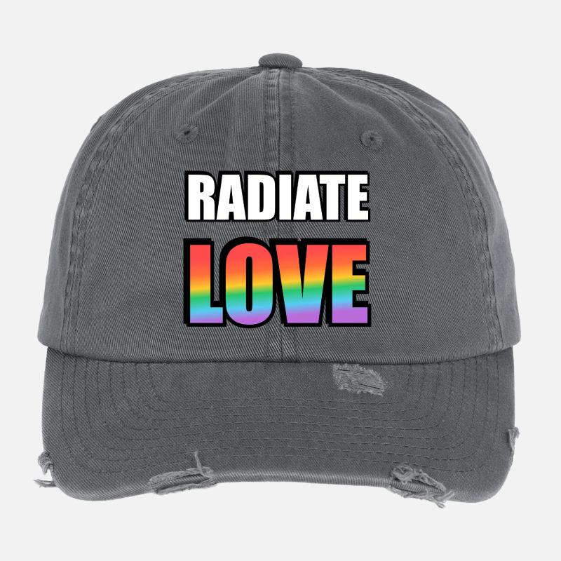 Radiate Love Rainbow Flexfit Vintage Destroyed Cap