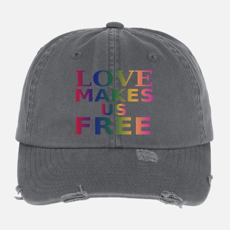 Love sets us free Flexfit Vintage Destroyed Cap