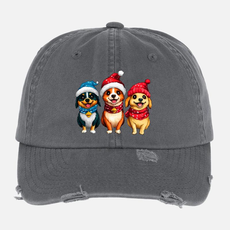 Weihnachtsmann Hund Flexfit Vintage Destroyed Cap