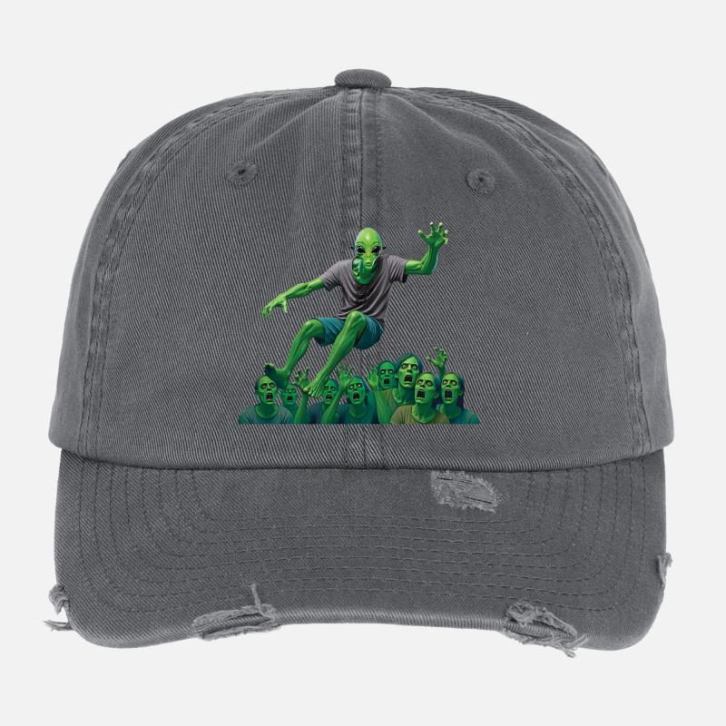 JUMPING ALIEN - geek & scifi Casquette vintage effet usé Flexfit