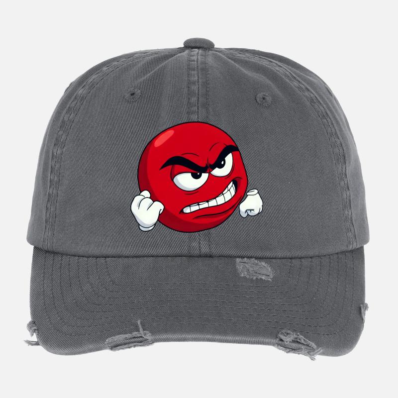 [Your text] Personalize It - Angry Meme Motif Flexfit Vintage Destroyed Cap