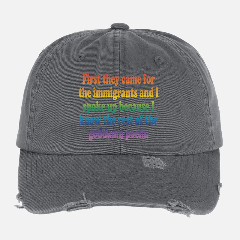 Rainbow Courage Zitat-Tee Flexfit Vintage Destroyed Cap