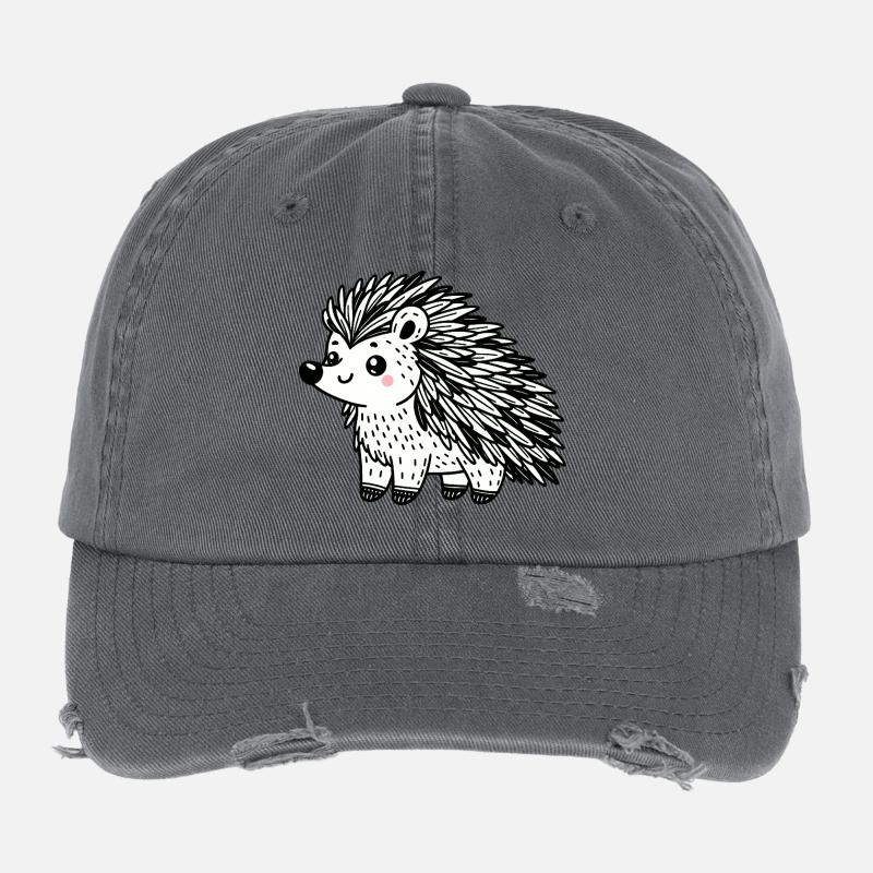 Mignonne porc-épic noir et blanc Casquette vintage effet usé Flexfit
