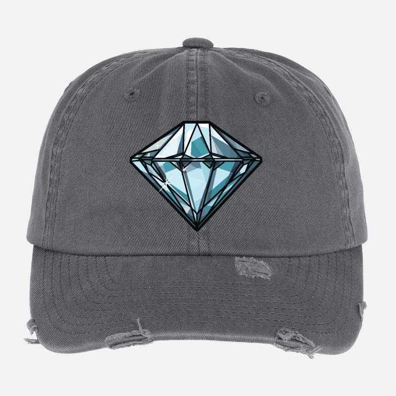 Symbole du diamant Casquette vintage effet usé Flexfit
