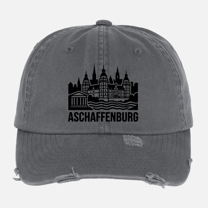 Aschaffenburg Silhouette Wahrzeichen Flexfit Vintage Destroyed Cap