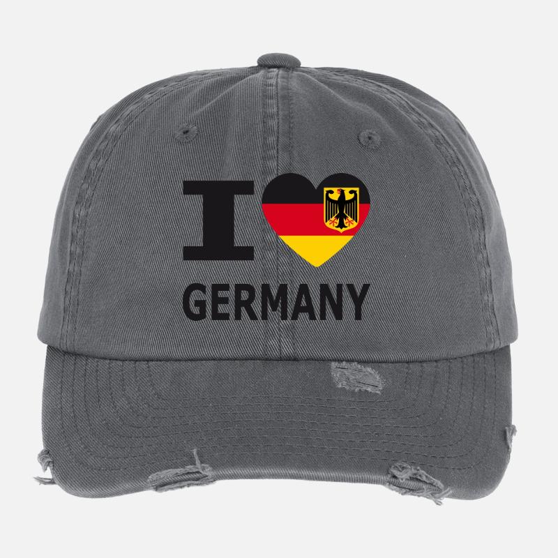 I love Germany / Germany flag and eagle Flexfit Vintage Destroyed Cap
