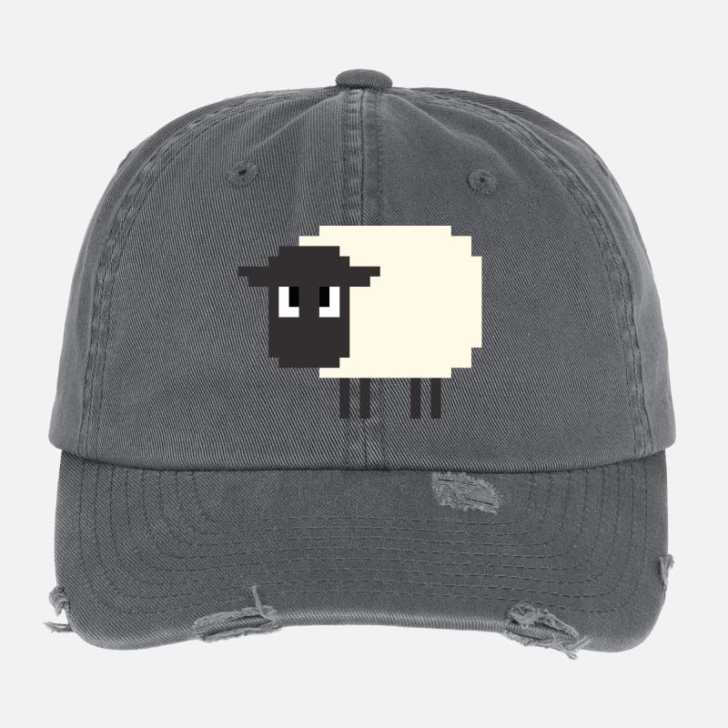 Mouton 8 bits Casquette vintage effet usé Flexfit