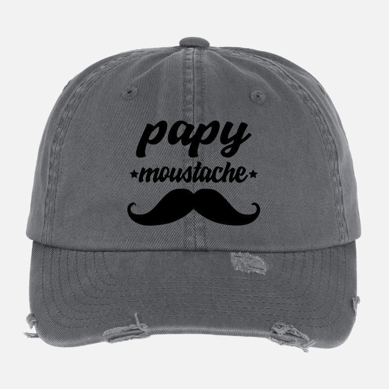 papy moustache Casquette vintage effet usé Flexfit