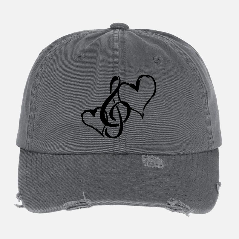 j'aime la musique Casquette vintage effet usé Flexfit