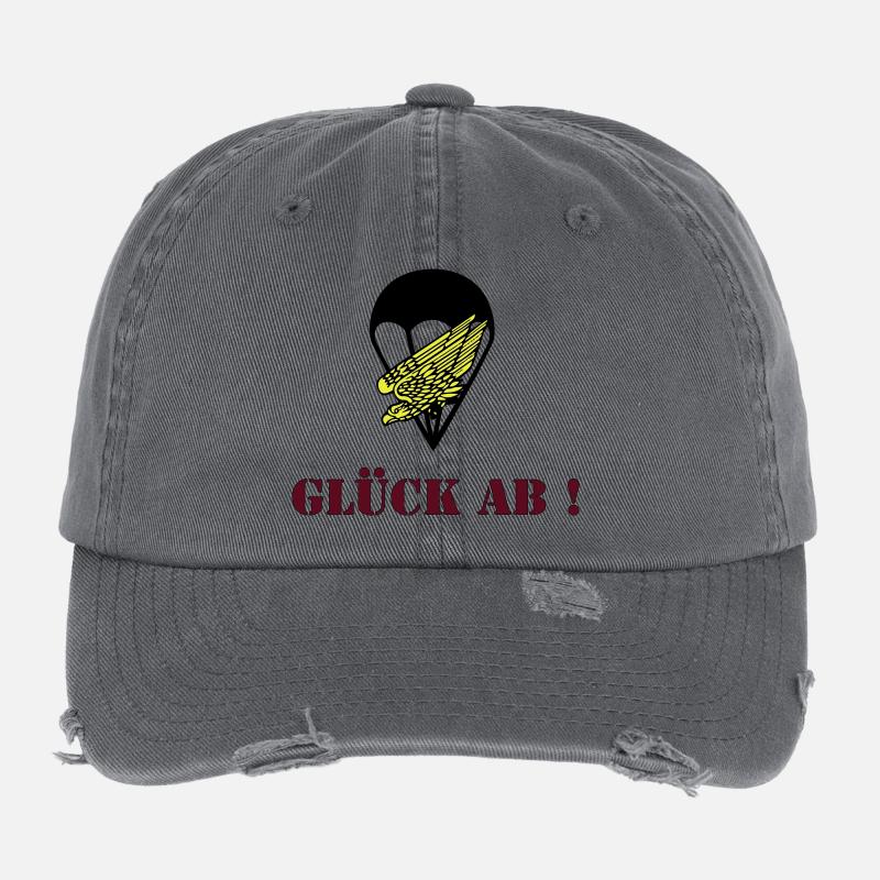 Glück ab Fallschirmjäger Flexfit Vintage Destroyed Cap