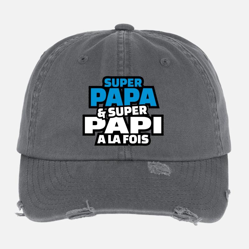 super papa et super papy à la fois Casquette vintage effet usé Flexfit