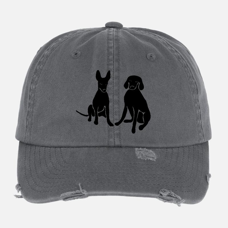 Chiens Casquette vintage effet usé Flexfit