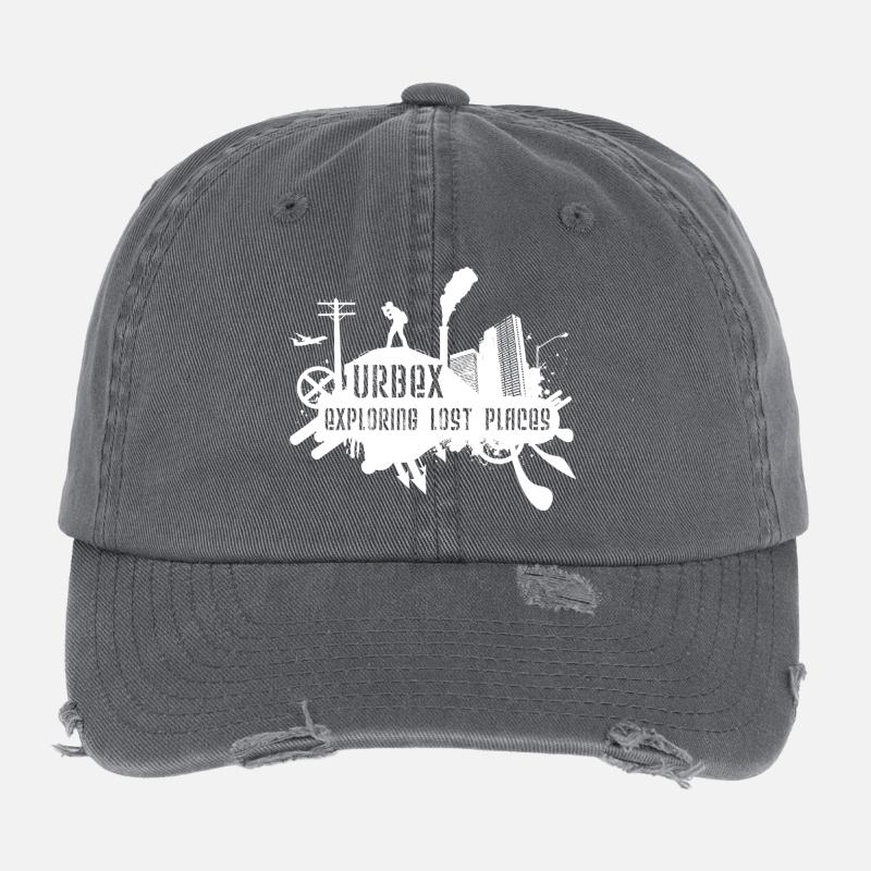 Exploring Lost Places White Flexfit Vintage Destroyed Cap