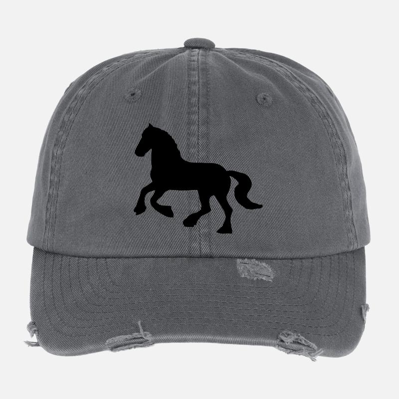 Friese / Kaltblut Pferd Flexfit Vintage Destroyed Cap