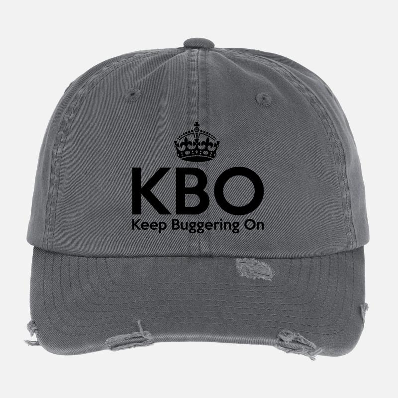 KBO - Keep Buggering on Flexfit Vintage Destroyed Cap