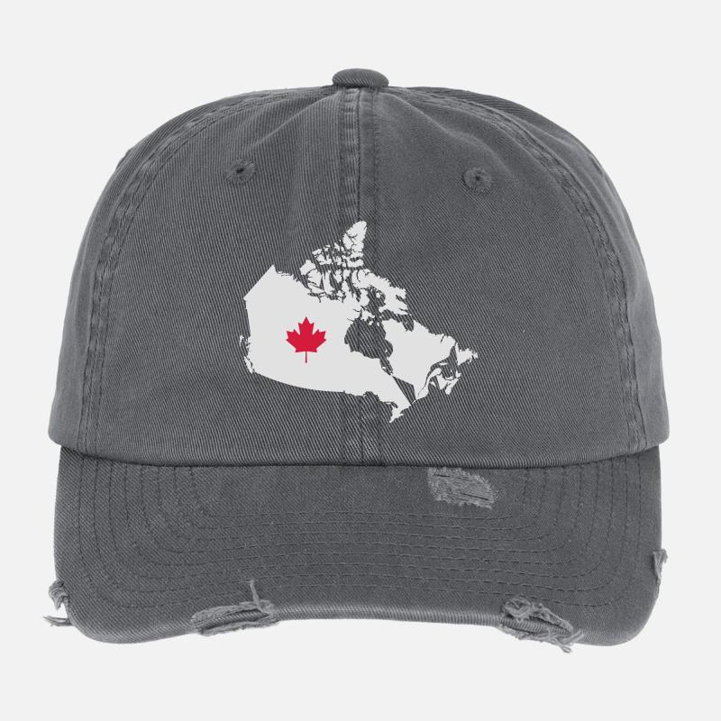 Kanada, Canada Map Flexfit Vintage Destroyed Cap