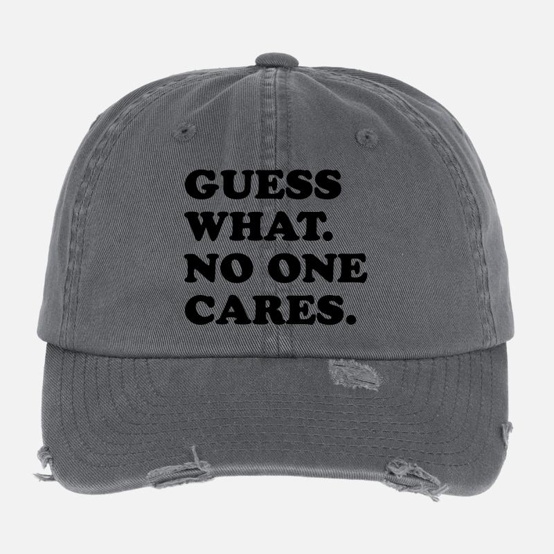 Guess What No One Cares Flexfit Vintage Destroyed Cap