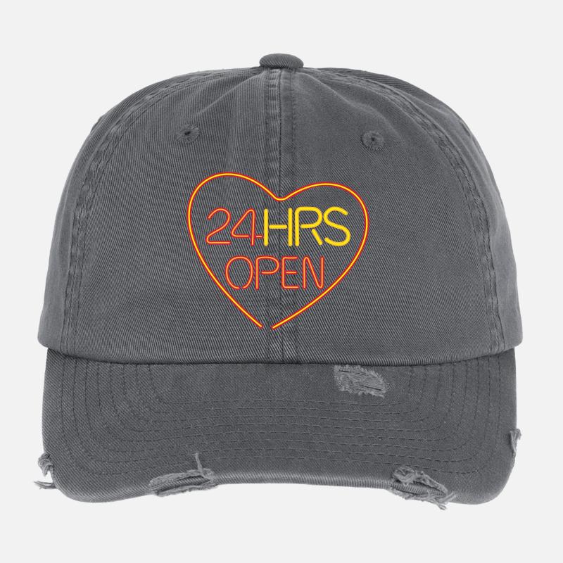 neon open heart Casquette vintage effet usé Flexfit