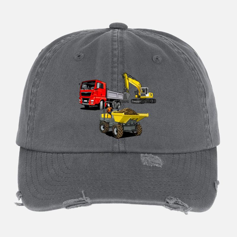 Construction site vehicles Flexfit Vintage Destroyed Cap