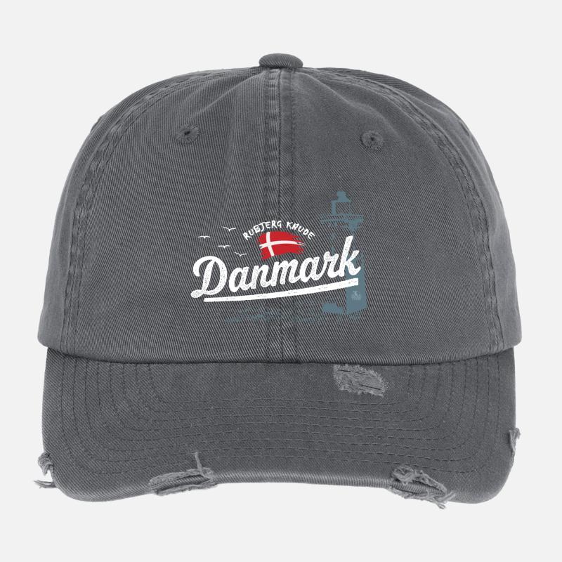 Danmark - Rubjerg Knude - Dänemark - Flexfit Vintage Destroyed Cap - Dunkelgrau