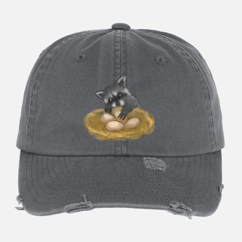 Niedlicher Waschbär-Eierdieb Flexfit Vintage Destroyed Cap