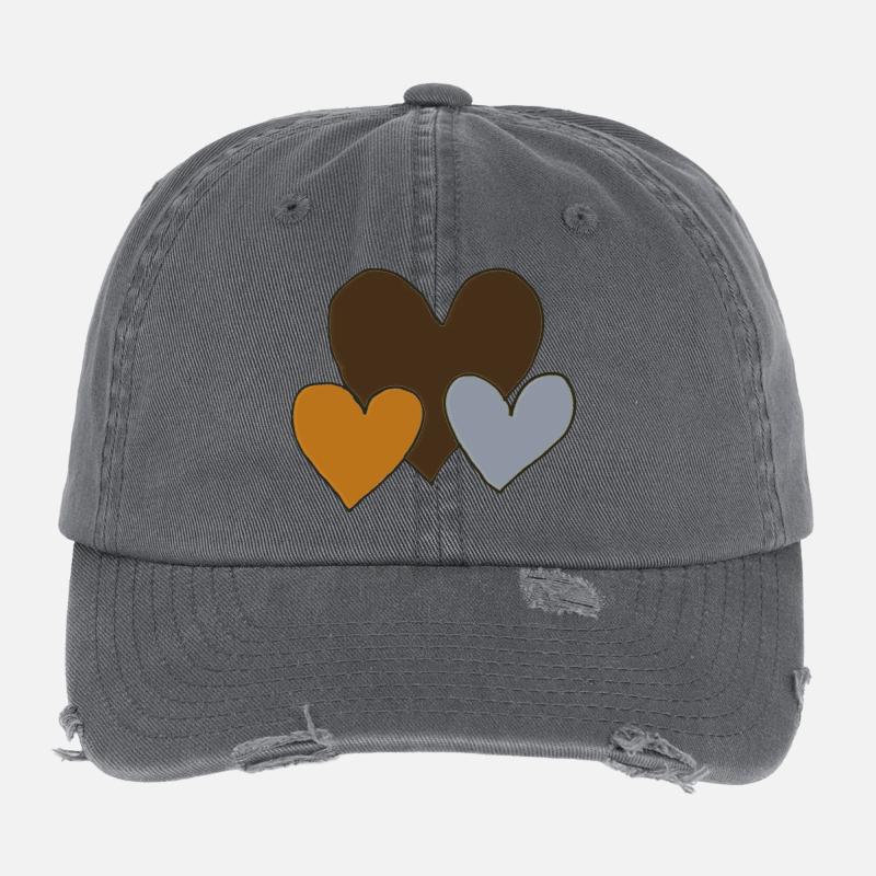 herzen dreierpack Flexfit Vintage Destroyed Cap