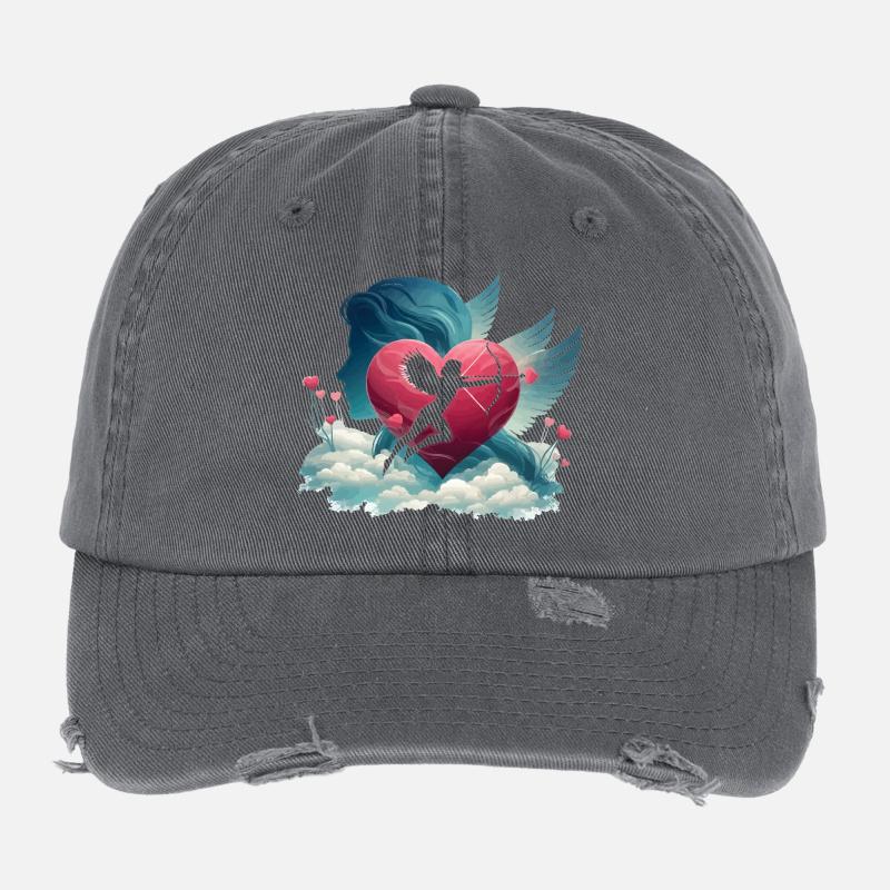Cupidon Archer Oeuvre de cœur Casquette vintage effet usé Flexfit