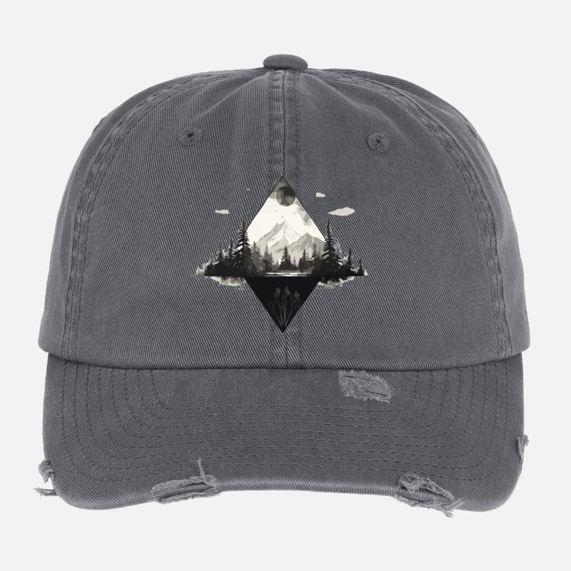 Summit path in the cloud forest Flexfit Vintage Destroyed Cap