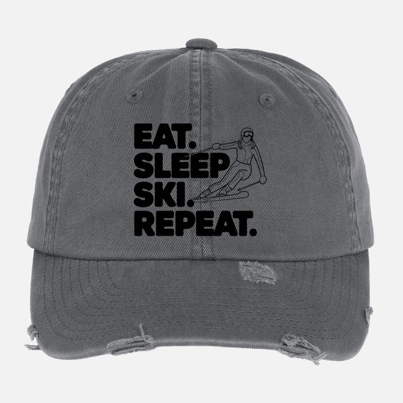Panneau de ski avec texte inspirant Casquette vintage effet usé Flexfit