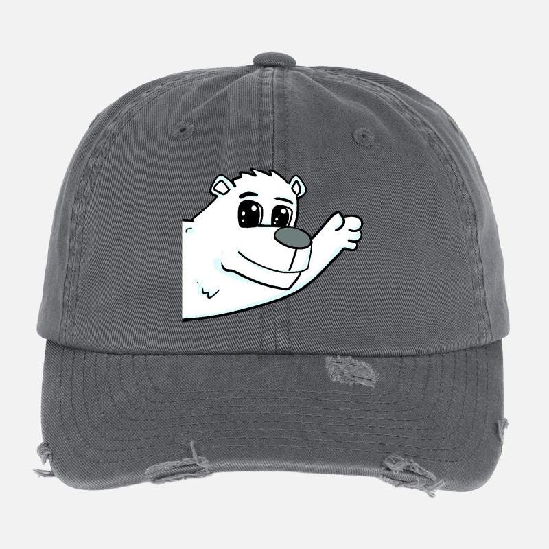 Polar Bear Greeting Flexfit Vintage Destroyed Cap