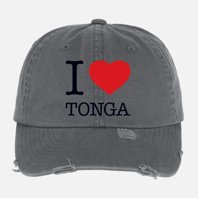 I LOVE TONGA Flexfit Vintage Destroyed Cap