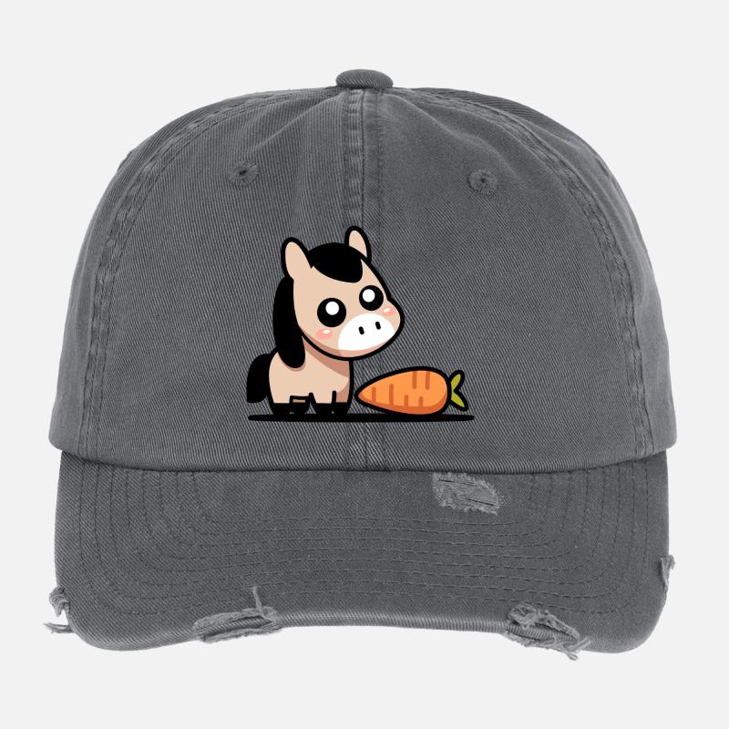 Pferdchen mit Karotte Flexfit Vintage Destroyed Cap