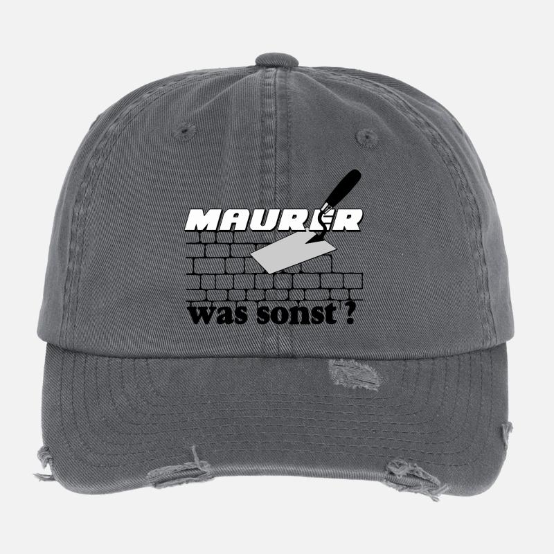 Logo de construction en maçonnerie Casquette vintage effet usé Flexfit