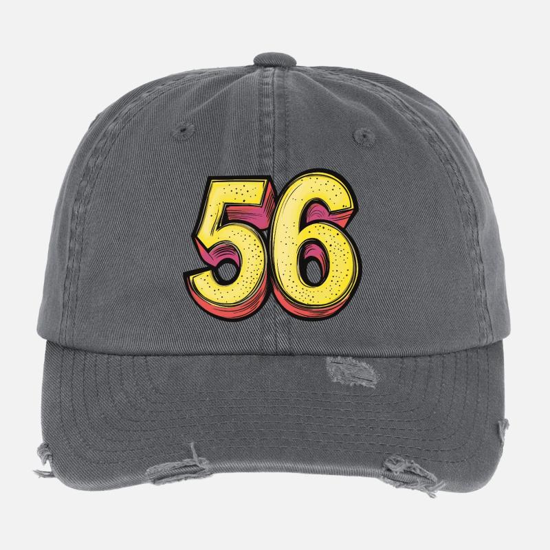 56 Number Comic Flexfit Vintage Destroyed Cap