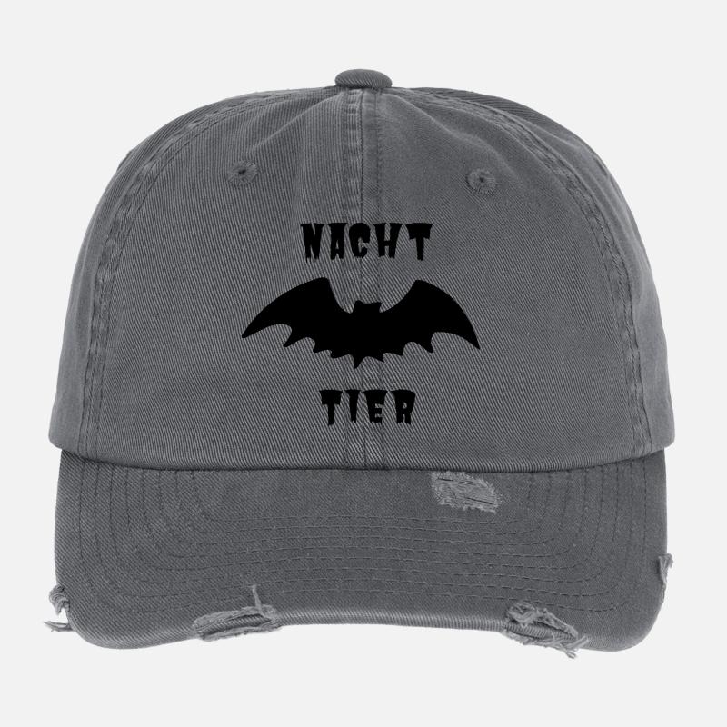 Nachttier_schwarz_1 Flexfit Vintage Destroyed Cap