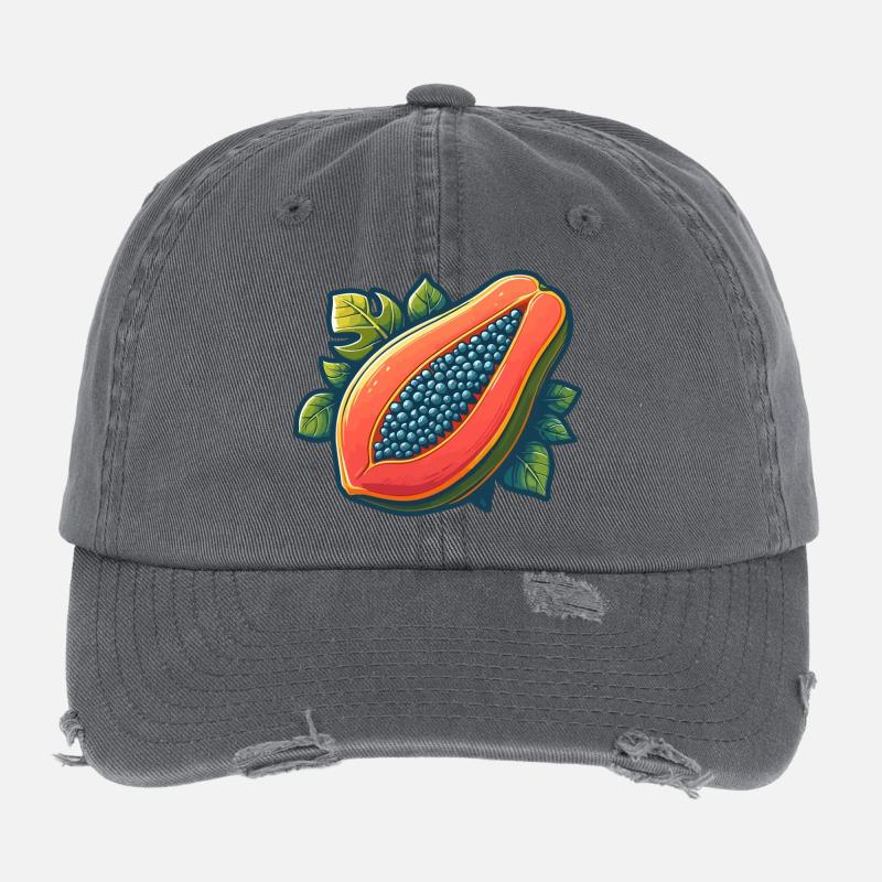 Papaye tropicale éclatante Casquette vintage effet usé Flexfit