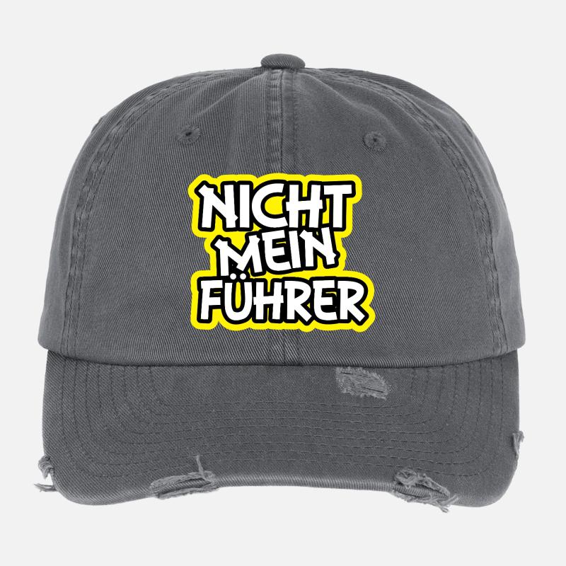 Nicht Mein Führer Graffiti Design Flexfit Vintage Destroyed Cap