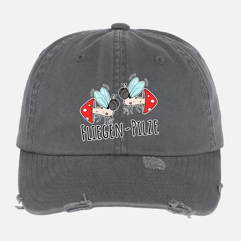 Deux champignons mouches Casquette vintage effet usé Flexfit