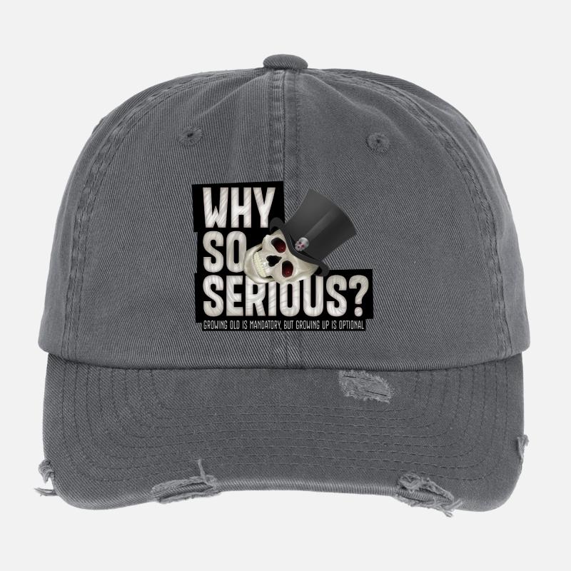Pourquoi si sérieux ? – Conception d’humour de crâne avec chapeau haut de forme Casquette vintage effet usé Flexfit