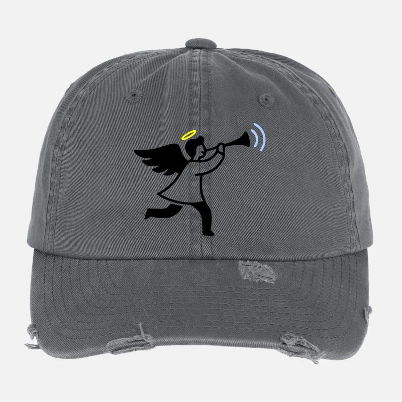 Engel mit Trompete Flexfit Vintage Destroyed Cap