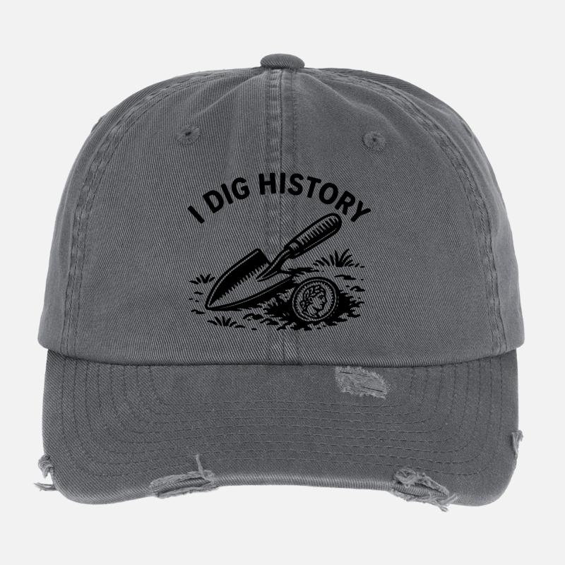 I Dig History : Aventure de détection de métaux Casquette vintage effet usé Flexfit