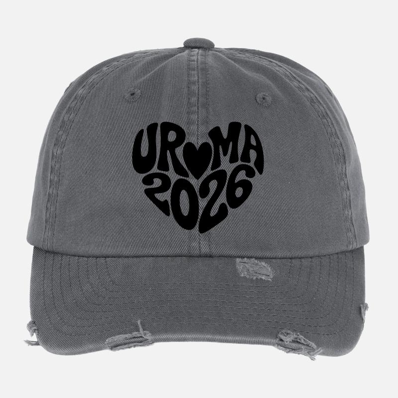 Uroma 2026 Herz Form Flexfit Vintage Destroyed Cap