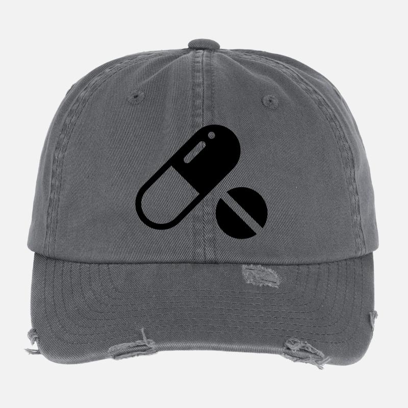 Pills Pillen Tabletten Flexfit Vintage Destroyed Cap