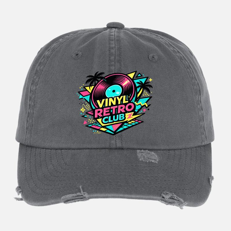 Club Rétro du Vinyle Casquette vintage effet usé Flexfit