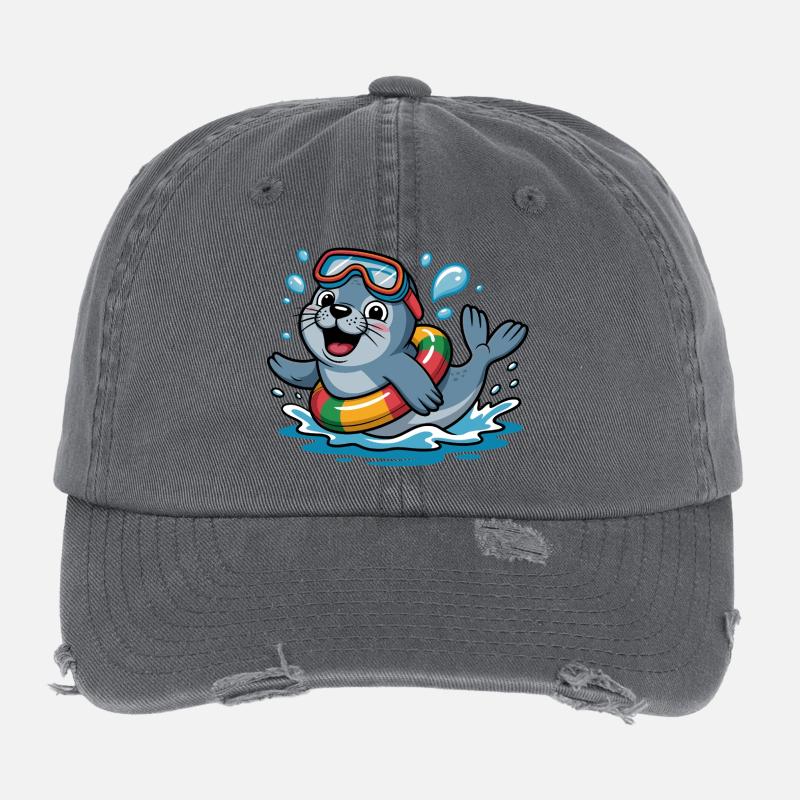 Cooler Seehund Flexfit Vintage Destroyed Cap